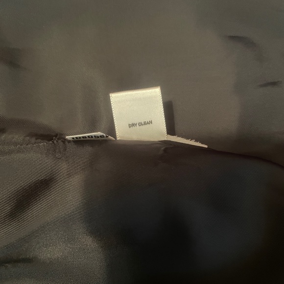 Ann Taylor Women's Size 2 Black Coat Collared Detailed Waist Snap Button Close - Picture 7 of 12